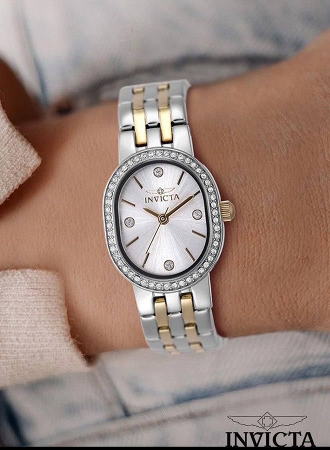 INVICTA Angel Lady 20mm Stainless Steel Gold + Steel Silver dial PC21J Quartz - Image 2