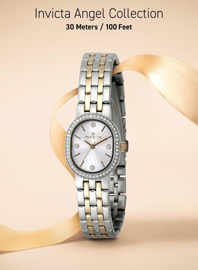 INVICTA Angel Lady 20mm Stainless Steel Gold + Steel Silver dial PC21J Quartz - Image 5