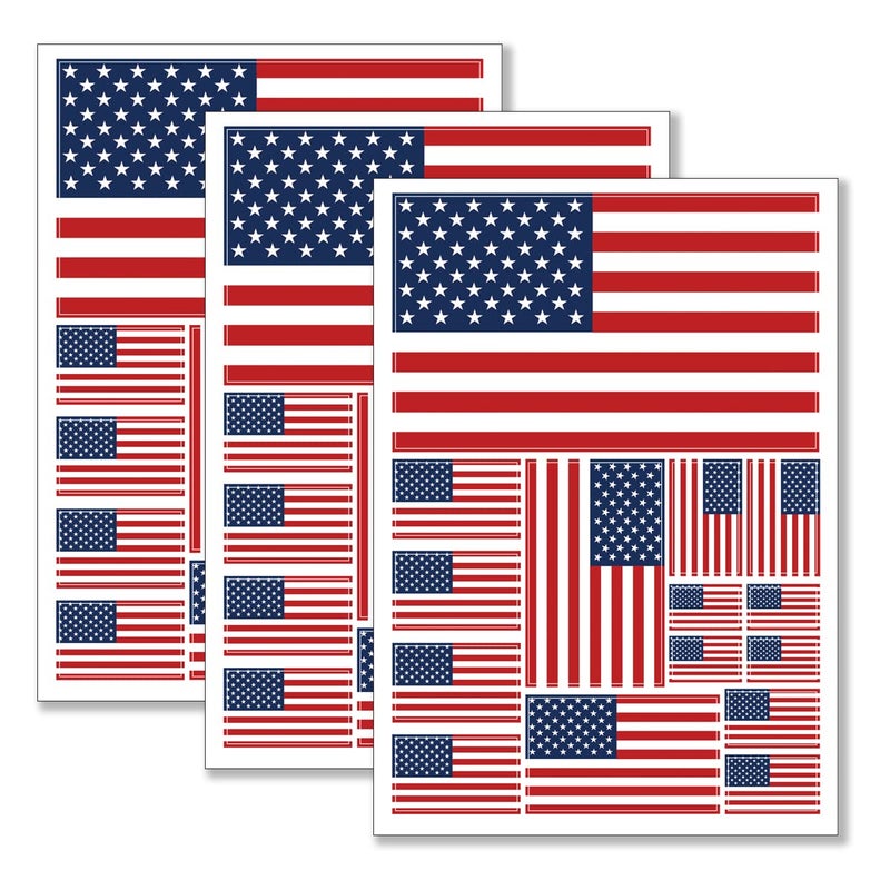QQSD US American Flag Sticker USA Decal in Multiple Sizes 3 Pack 117 x 83 Inches