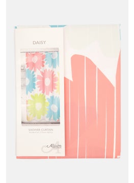 allure Daisy Shower Curtain, Pink Combo  - Image 1