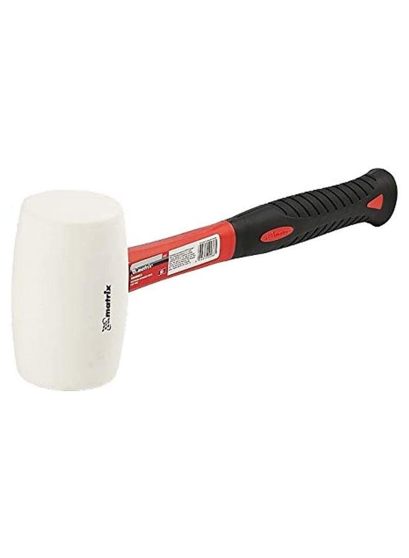 MTX White Rubber Mallet with Fiberglass Handle (680g) - Image 1