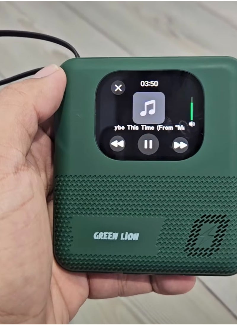 GREEN LION Green Lion Smart Touch Screen 10000mAh Power Bank & Mini Speaker, Smart Charger, 4GB Memory, Built-in Cables (Type-C/Lightning/USB), Bluetooth Call & Multi Touch, PD 20W Charging, Connect With Phone Through the App, Notifications, Games, For iPhone, Samsung & Android Phones - Green  - Image 4