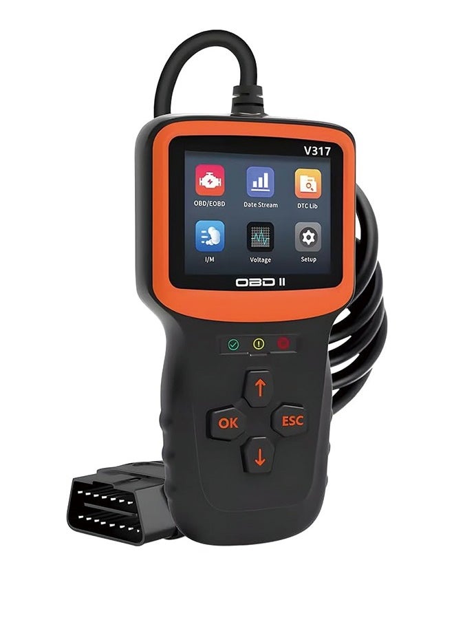 ماركة غير محددة أداة تشخيص الماسح الضوئي للسيارة V317 Obd2، قارئ رمز خطأ محرك السيارة، جهاز اختبار فحص ضوء محرك السيارة المحسن 12 فولت، عالمي لسيارات الدفع الرباعي والشاحنات والمركبات الترفيهية والمزيد  - Image 1