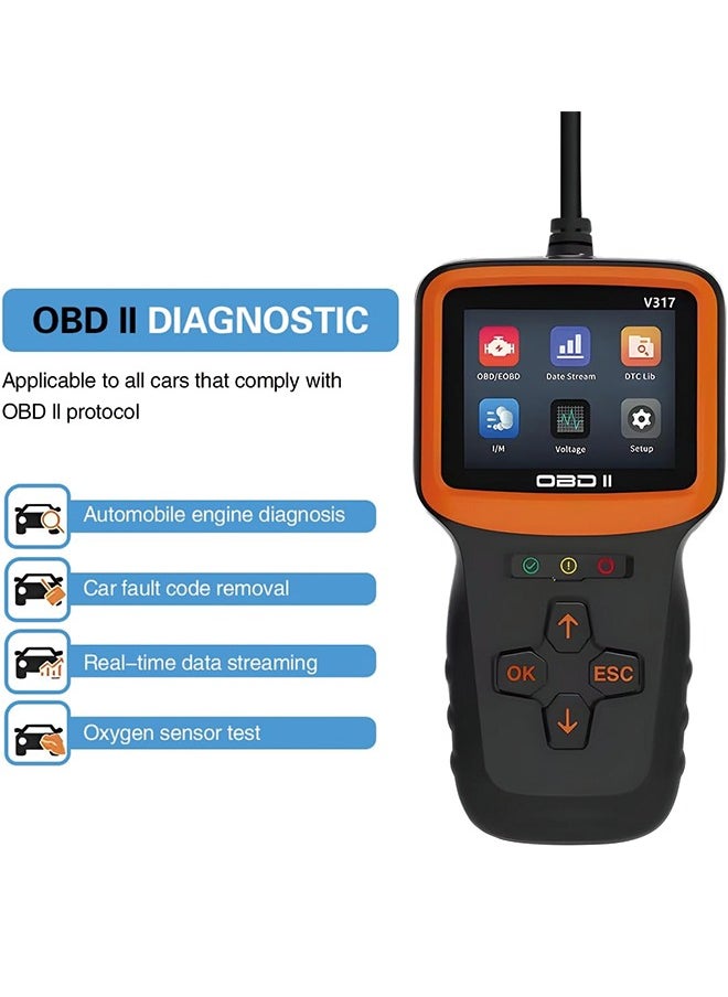 ماركة غير محددة أداة تشخيص الماسح الضوئي للسيارة V317 Obd2، قارئ رمز خطأ محرك السيارة، جهاز اختبار فحص ضوء محرك السيارة المحسن 12 فولت، عالمي لسيارات الدفع الرباعي والشاحنات والمركبات الترفيهية والمزيد  - Image 5