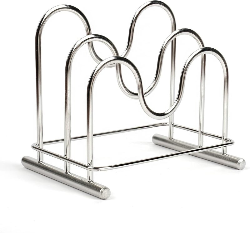 LENITH 304 Stainless Steel Wire Cutting Board Holder, Cutting Board Rack Organizer Kitchen with 2 Sectional - Image 1