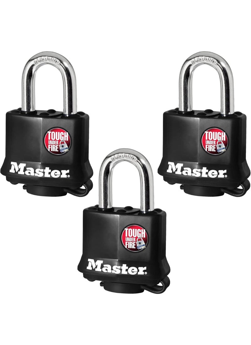 Master Lock Master Lock 311TRI Keyed Alike Laminated Steel Padlock , 3-Pack , Black  - Image 2