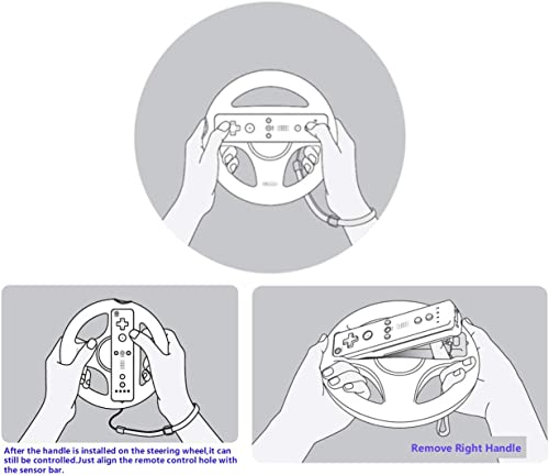 Arrocent Steering Wheel and Zapper Gun Set Compatible with Wii Wii U Remote (Pack of 2, White) - Image 3