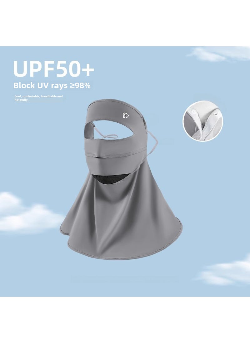 Generic - Cooling Nylon Sunscreen Full Face Mask for Men 4443 dark black gray - Image 1