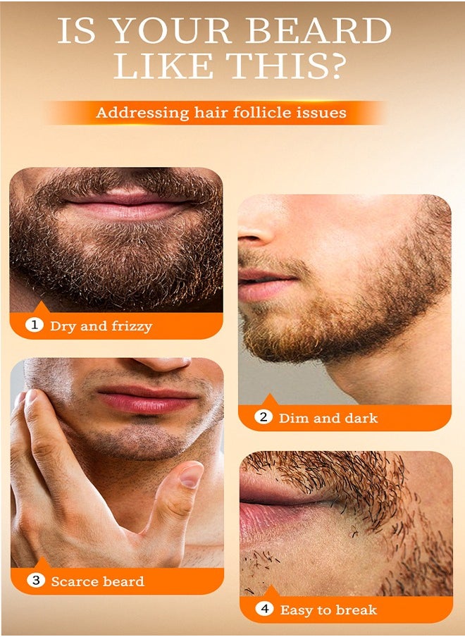MOIKA - Beard Growth Oil: Natural beard growth oil can moisturize hair follicles and pores, stimulate the growth and thickening of beards, and restore the softness and luster of beards. This makes the beard styling simpler and more refined. - Image 1