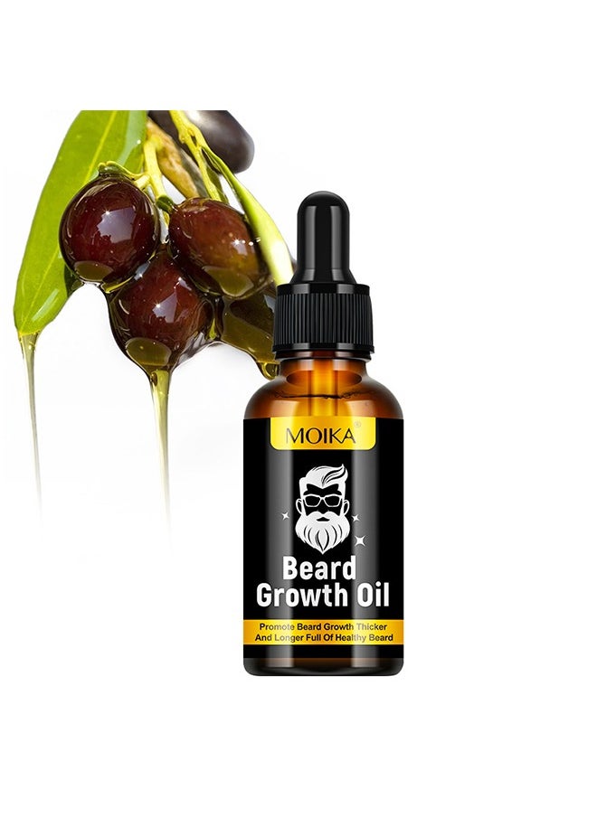 MOIKA - Beard Growth Oil: Natural beard growth oil can moisturize hair follicles and pores, stimulate the growth and thickening of beards, and restore the softness and luster of beards. This makes the beard styling simpler and more refined. - Image 1