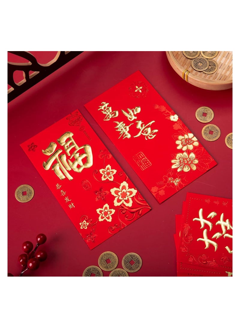 SYOSI 72 Pcs Chinese New Year Red Envelopes Large Red Packet 2024 Year, Lunar New Year of Dragon Lucky Money Envelopes, Packet Red Gold Lucky Money Pockets for New Year Spring Festival Wedding - Image 3