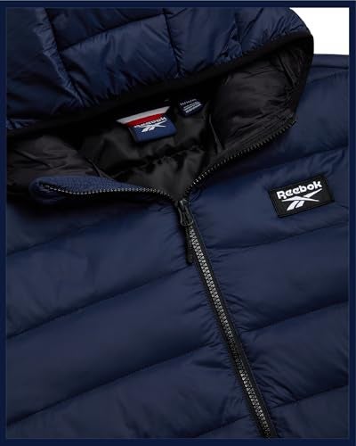 Reebok Men's Jacket – Lightweight Hooded Quilted Puffer Coat – Warm Insulated Winter Jacket for Men (S-4X), Size X-Large, Solid Vector Navy - Image 5
