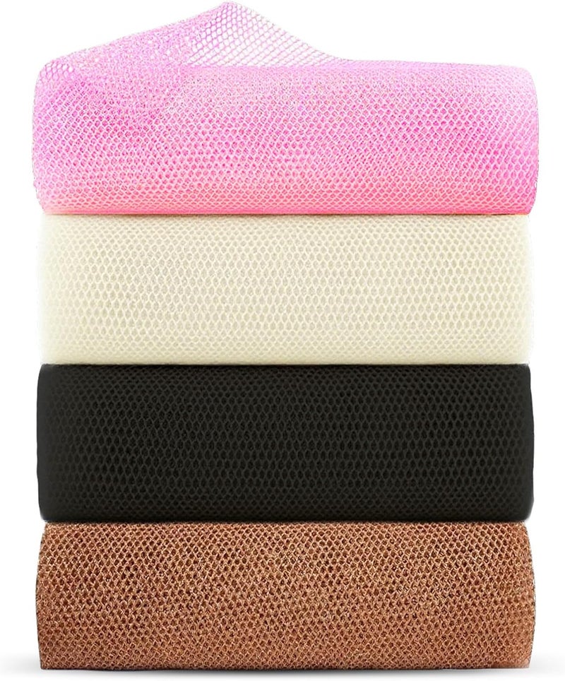 flintronic 4PCS African Net Sponge 80 30CM Enlarged Exfoliating Net for Bathing Deep Body Exfoliating Stretchable Bath Sponge for Back Scrubber Foot Joint