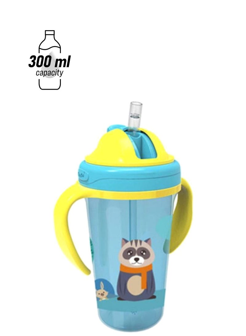 Cute Puppy Printed Drinking Water Bottle Blue/Yellow