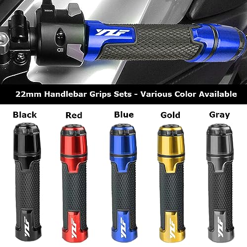 FREAXLL 2pcs 22mm 7/8" Motocycle Handlebar Grip Ends Set for YZF-R1 YZF-R3 YZF-R6 YZF-R7 YZF-R125 R6S R25 600R (Blue) - Image 2