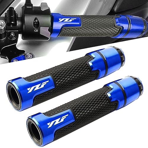 FREAXLL 2pcs 22mm 7/8" Motocycle Handlebar Grip Ends Set for YZF-R1 YZF-R3 YZF-R6 YZF-R7 YZF-R125 R6S R25 600R (Blue) - Image 1