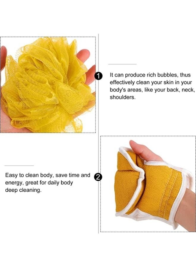 EasyLife Set of Bath Loofah Sponge Exfoliating Back Scrubber Shower Gloves Bath Towel Bath Shower Accessories - Image 3
