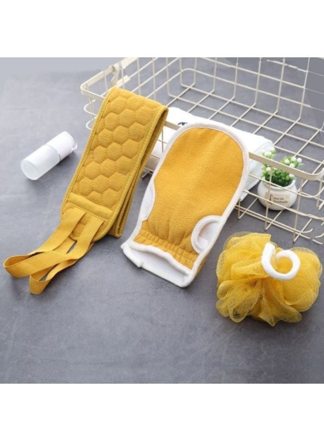 EasyLife Set of Bath Loofah Sponge Exfoliating Back Scrubber Shower Gloves Bath Towel Bath Shower Accessories - Image 1