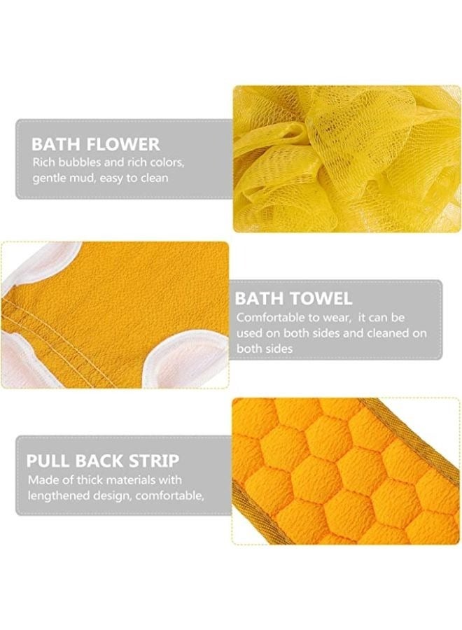 EasyLife Set of Bath Loofah Sponge Exfoliating Back Scrubber Shower Gloves Bath Towel Bath Shower Accessories - Image 4