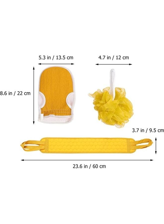 EasyLife Set of Bath Loofah Sponge Exfoliating Back Scrubber Shower Gloves Bath Towel Bath Shower Accessories - Image 2