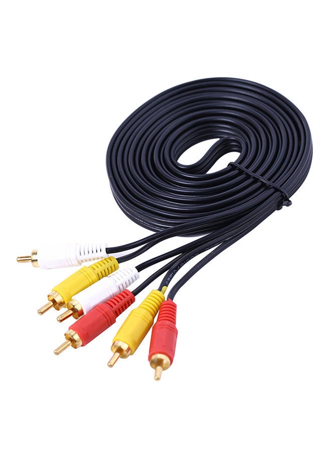 NIBEMINENT 3 RCA Composite Male To Audio Video AV Cable For DVD TV Black - Image 1