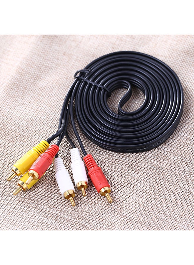 NIBEMINENT 3 RCA Composite Male To Audio Video AV Cable For DVD TV Black - Image 3