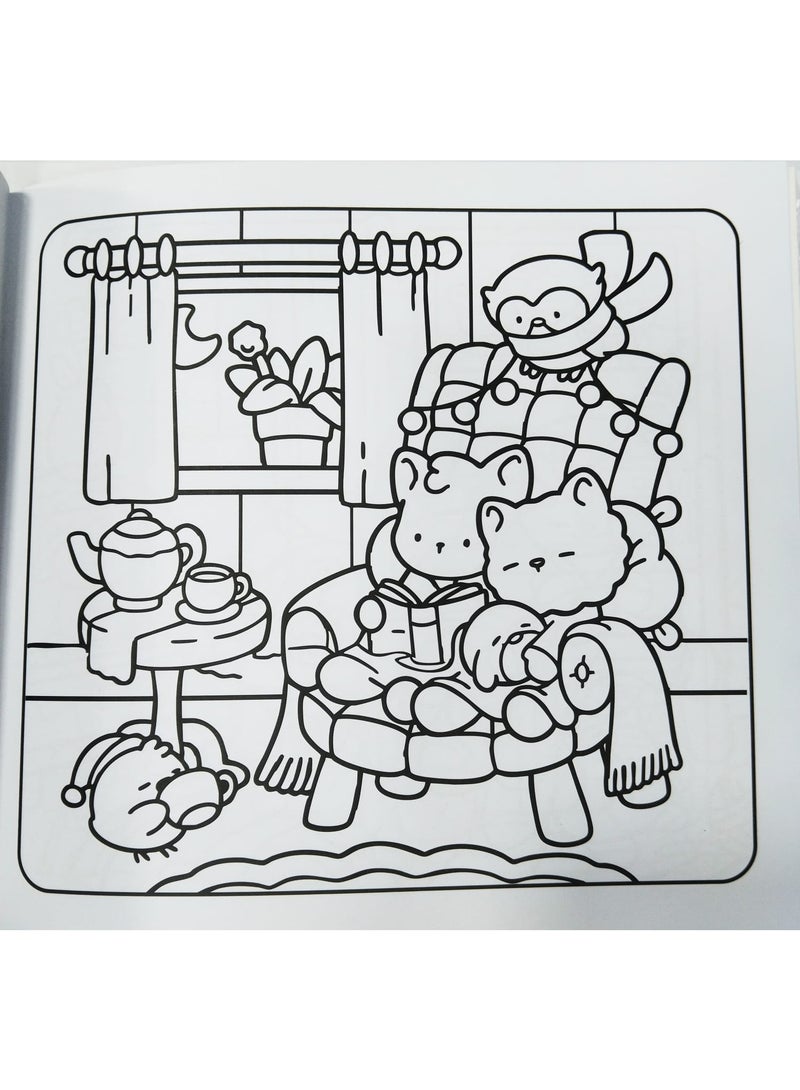 Comfy Cozy Coloring Book for Kids and Adults - 24 Cute & Relaxing Pages - Image 4
