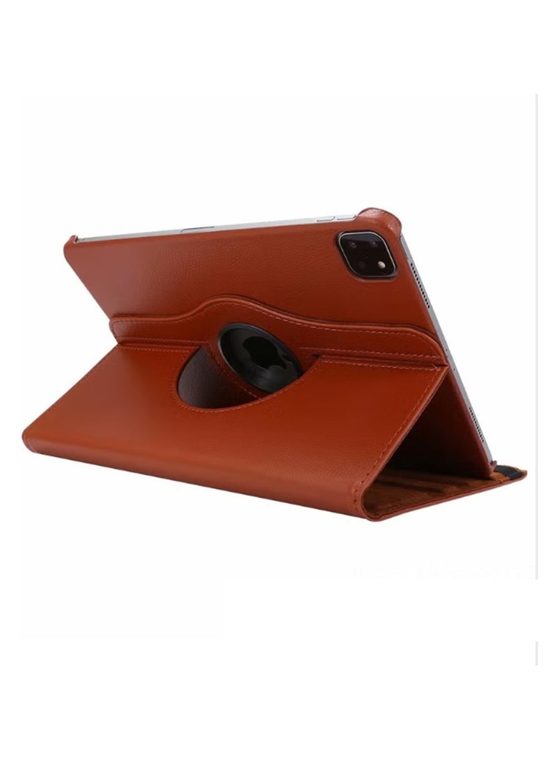 for iPad Air 13 inch (2024 6th M2 / 2025 7th M3 / 2026 8th M4) / ipad Pro 12.9 inch (22/21/20/18) Case Cover, Multi-Angle Stand + 360 Rotating Bracket + Shockproof Leather Slim Protective Cover,Brown - Image 1
