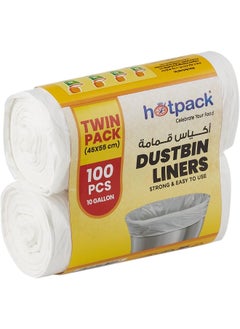 Hotpack Hotpack Dustbin Liner White Economy 45X55cm, 50 Pieces X 2 Roll  - Image 2