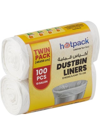 Hotpack Dustbin Liner White Economy 45X55cm, 50 Pieces X 2 Roll - view 2