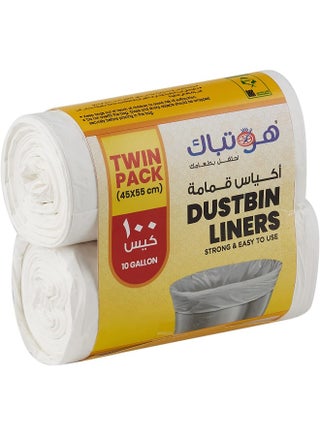 Hotpack Dustbin Liner White Economy 45X55cm, 50 Pieces X 2 Roll - view 4