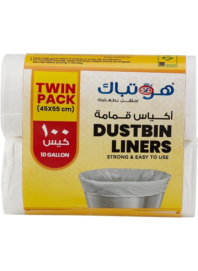Hotpack Hotpack Dustbin Liner White Economy 45X55cm, 50 Pieces X 2 Roll  - Image 3