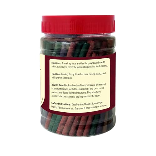 Hari Darshan Mix Fragrance Dhoop Sticks | Chandan Oudh Patchouli Tulsi | Bamboo Less Carbon Free Long Lasting Incense Sticks | Pooja Essential Meditation Home Aromatic Experience | Pack of 96 Sticks - Image 2