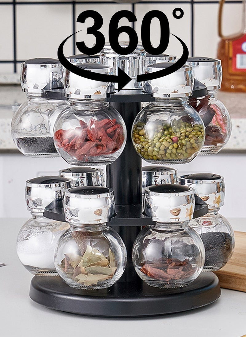 Sharpdo زجاجة توابل دوارة متعددة الوظائف بزاوية 360 درجة، جرة توابل، رف توابل مجمع - Image 2