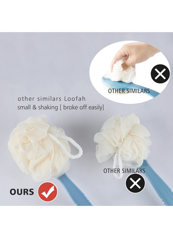 HONOMA HONOMA Shower Body Brush With Bristles And Loofah,Back Scrubber Bath Mesh Sponge With Curved Long Handle For Skin Exfoliating Bath, Massage Bristles Suitable For Wet Or Dry, Men And Women (Black)  - Image 2