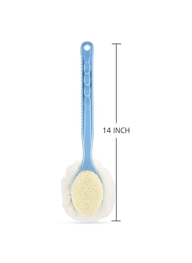 HONOMA HONOMA Shower Body Brush With Bristles And Loofah,Back Scrubber Bath Mesh Sponge With Curved Long Handle For Skin Exfoliating Bath, Massage Bristles Suitable For Wet Or Dry, Men And Women (Black)  - Image 5