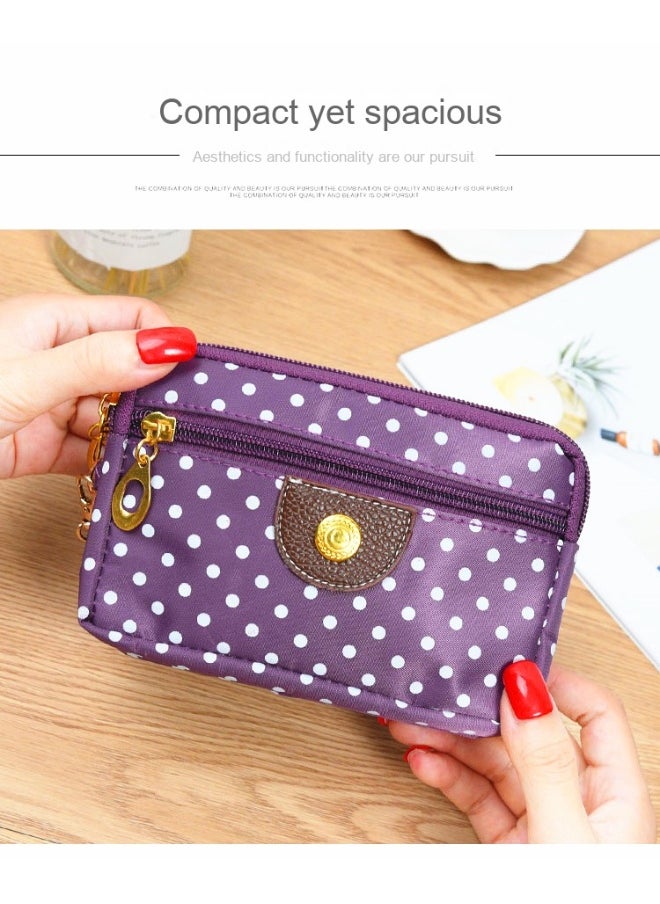 NIBEMINENT Four-zip Nylon Fabric Purse With Short Hand Hold  - Image 2