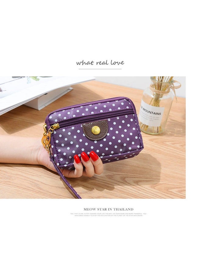 NIBEMINENT Four-zip Nylon Fabric Purse With Short Hand Hold  - Image 3