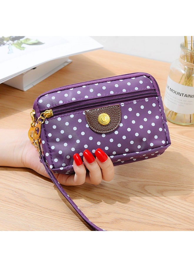 NIBEMINENT Four-zip Nylon Fabric Purse With Short Hand Hold  - Image 1