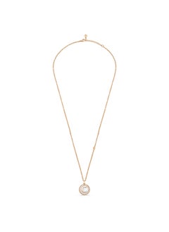 CERRUTI 1881 Circulo Pendant, Rose Gold Design with Mother of Pearl & Crystals, Minimalist & Elegant Necklace for Women  - Image 1
