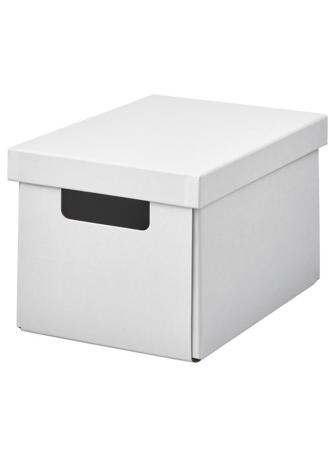 Zaboon Storage Box With Lid, White, 18X25X16 Cm - Image 1
