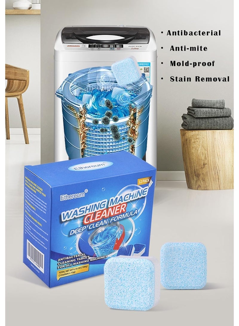 Generic valueable 1 Effervescent washing machine cleaning tablets, 12 pieces, for cleaning the drum and removing limescale, deposits, and odors | Sanitizer and disinfectant for automatic and semi-automatic washing machines | Washing machine cleaning tablets (2 packs of 24 tablets) - Image 4