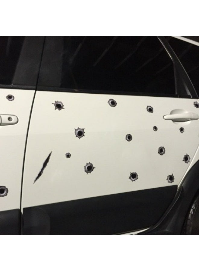 Generic 3D bullet hole and scratch car stickers, can effectively cover small scratches or pits on the car body, simulated three-dimensional fake bullet hole stickers, car tattoo decoration, waterproof car stickers, car decals (22*30cm)  - Image 5