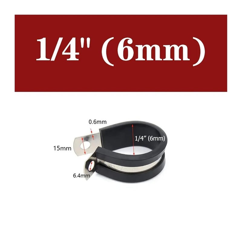 80pcs Assortment Kit Rubber Cushioned 304 Stainless Steel Cable Clamps 7 Sizes 1 4 1 2 1 Inch - Image 4