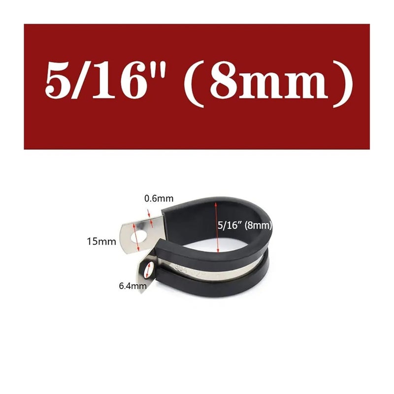 80pcs Assortment Kit Rubber Cushioned 304 Stainless Steel Cable Clamps 7 Sizes 1 4 1 2 1 Inch - Image 5