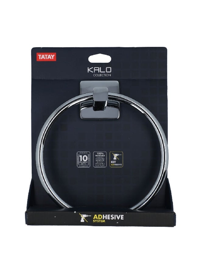 TATAY Kalo Adhesive System Durable Towel Ring Chrome 5 x 150 x 5 cm 6320400 - Image 1