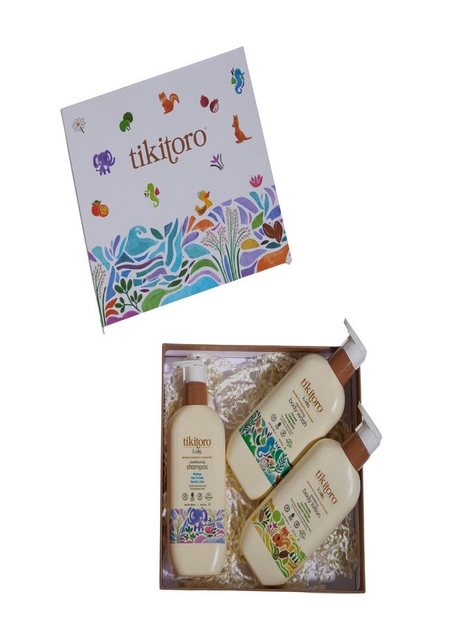 Tikitoro Kids Premium Gift Box, Body and Hair Combo Pack - Contains Nourishing Body Wash, Conditioning Shampoo & Soothing Body Lotion (300ml x 3). Gift Sets for Kids, 100% Vegan, Age: 4+ Years. - Image 1
