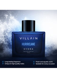 VILLAIN Hurricane Hydra Luxury Premium Long Lasting Fragrance I Eau De Parfum for Men, 50ml  - Image 4