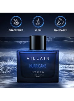 VILLAIN Hurricane Hydra Luxury Premium Long Lasting Fragrance I Eau De Parfum for Men, 50ml  - Image 5
