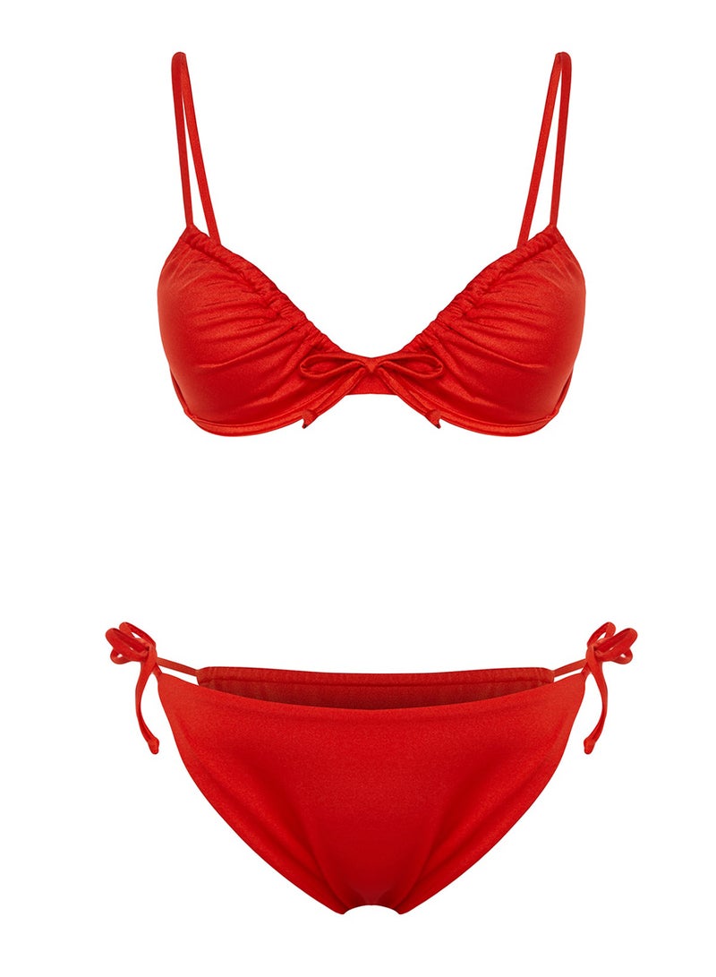 trendyol Dark Red Tunnel Balconette Covered Brazilian Low Waist Bikini Set Tbess22Bt0021 - Image 5